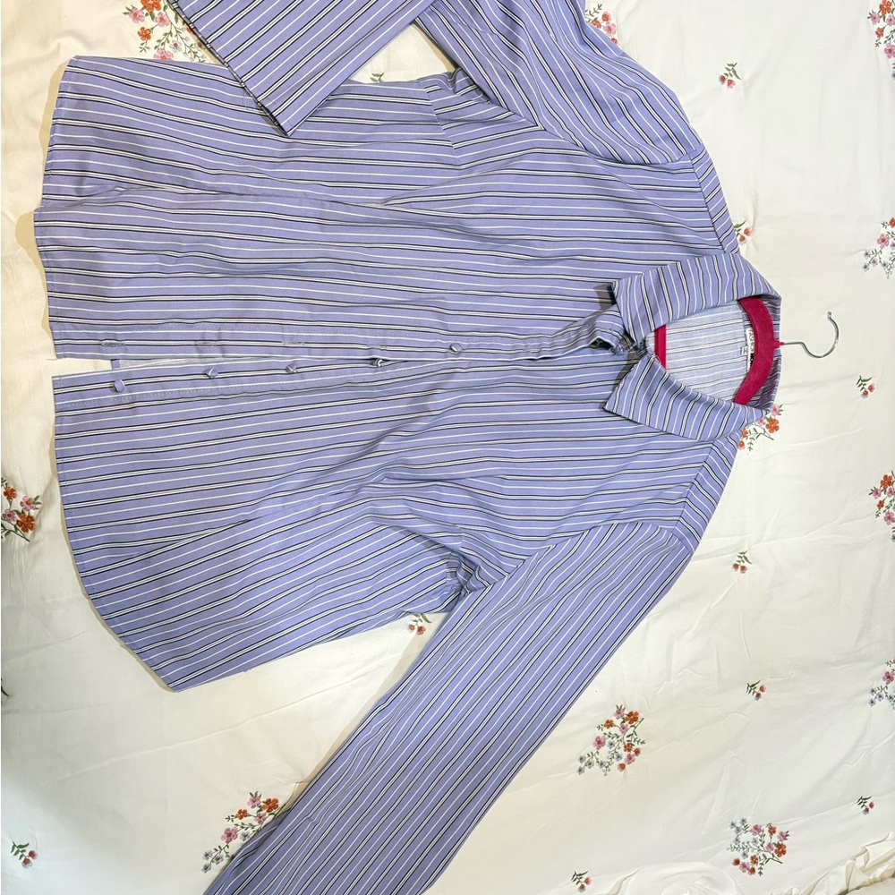 Fashion Nova Blue Striped Button up